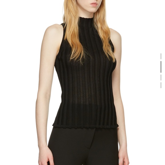 LVIR black Rayon pleated Tank Top size S - Picture 5 of 9